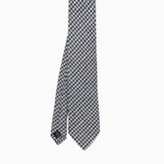 Navy & White Houndstooth Pattern Tie – Made in Italy