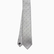 Light Grey Micro Pattern Silk Tie – Made in Italy