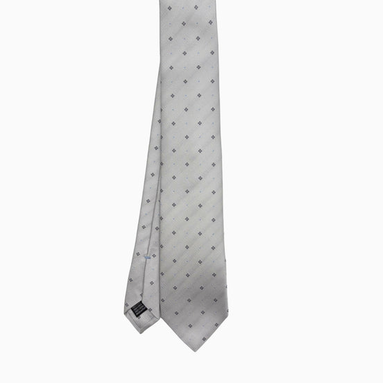 Light Grey Micro Pattern Silk Tie – Made in Italy