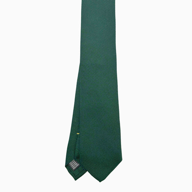 Forest Green Textured Grenadine Silk Tie – Made in Italy