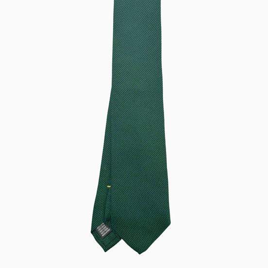 Forest Green Textured Grenadine Silk Tie – Made in Italy