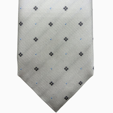 Light Grey Micro Pattern Silk Tie – Made in Italy