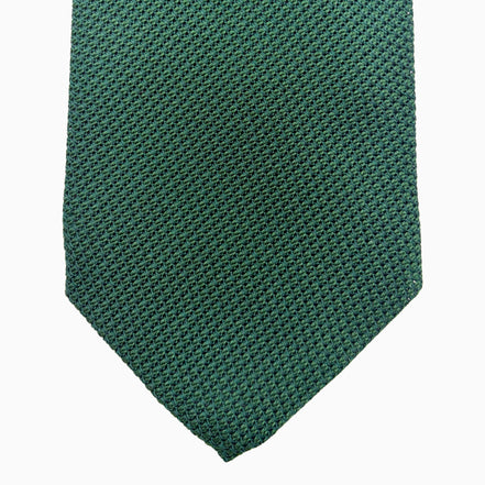 Forest Green Textured Grenadine Silk Tie – Made in Italy