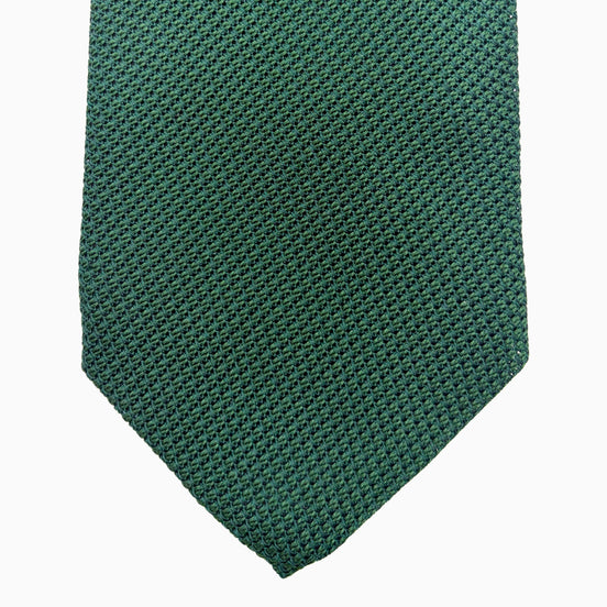 Forest Green Textured Grenadine Silk Tie – Made in Italy