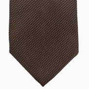Chocolate Brown Textured Silk Tie – Made in Italy