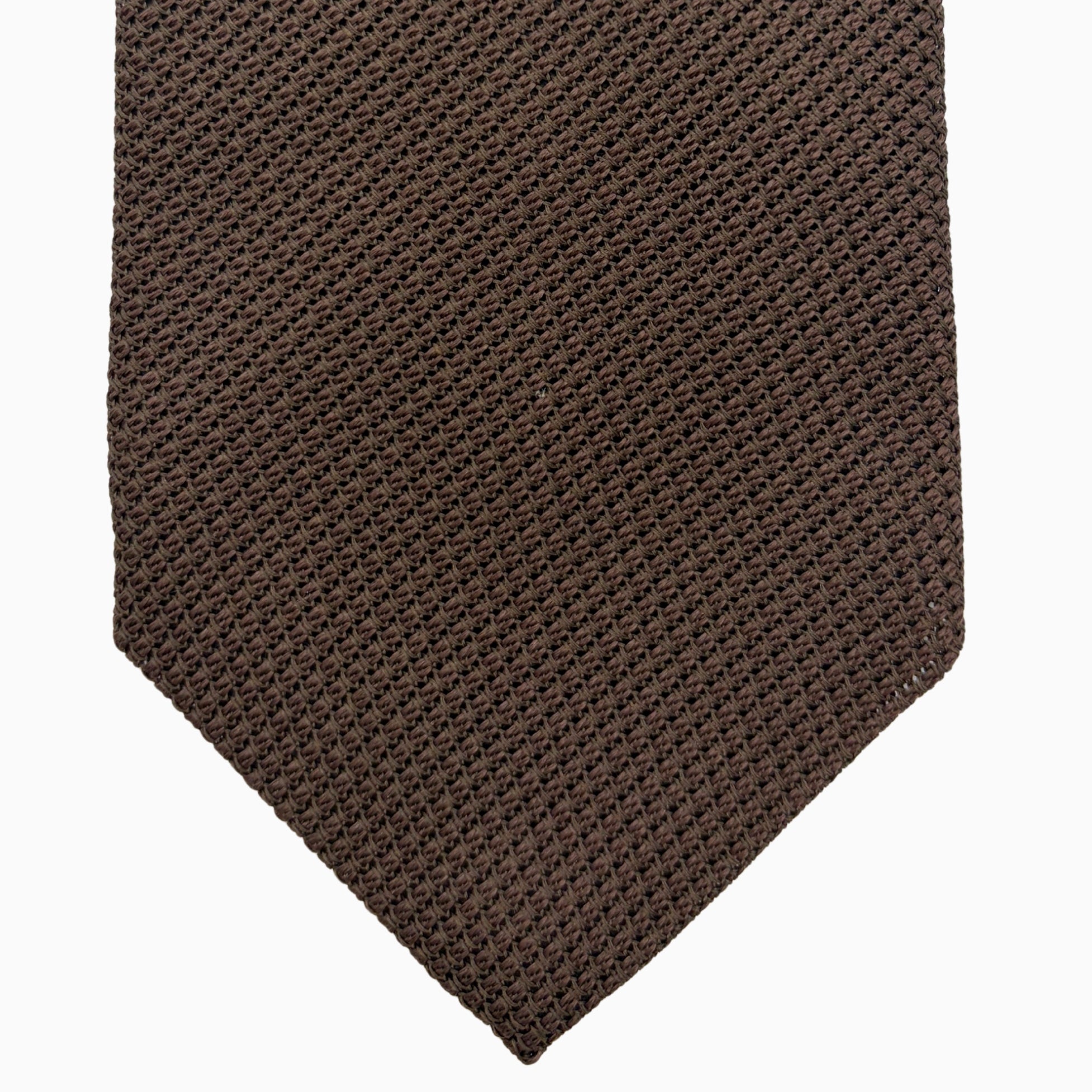 Chocolate Brown Textured Silk Tie – Made in Italy