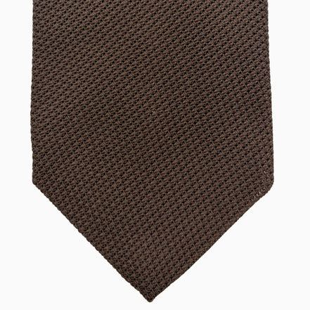 Chocolate Brown Textured Silk Tie – Made in Italy