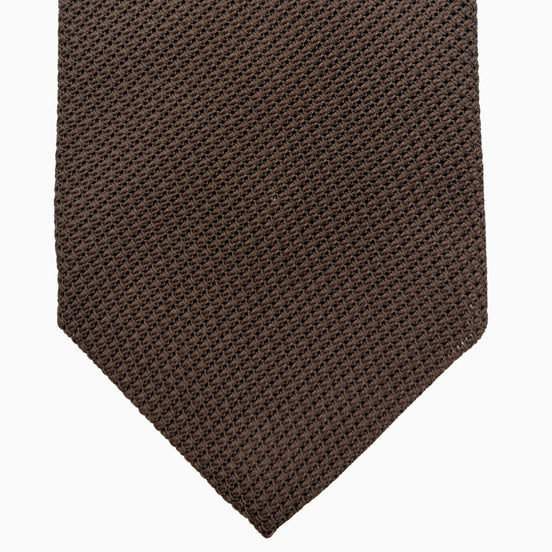 Chocolate Brown Textured Silk Tie – Made in Italy