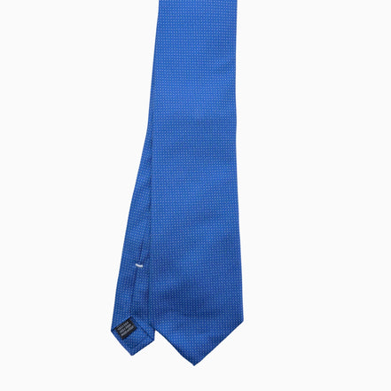 Light Blue and White Micro-Dot Silk Tie – Made in Italy
