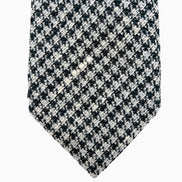 Navy & White Houndstooth Pattern Tie – Made in Italy