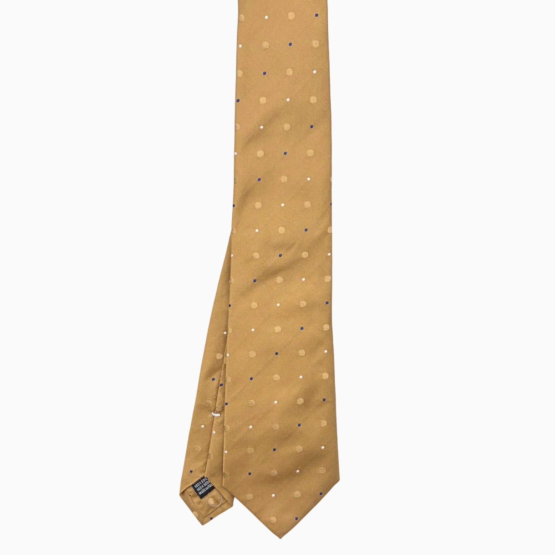 Gold Polka Dot Silk Tie – Made in Italy