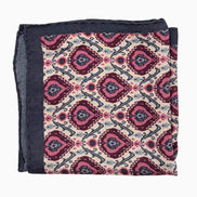 Burgundy, Pink & Light Blue Geometric Pattern Handkerchief – Made in Italy