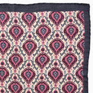 Burgundy, Pink & Light Blue Geometric Pattern Handkerchief – Made in Italy