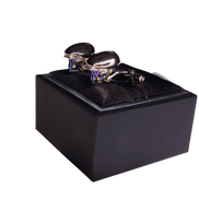 Cufflinks – Swarovski Crystal Skull with Newsboy Hat – Made in Italy