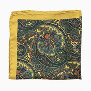 Yellow & Green Paisley Print Handkerchief – Made in Italy