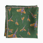 Forest Green Pheasant Print Handkerchief – Made in Italy