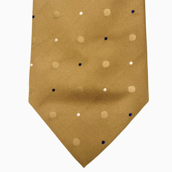 Gold Polka Dot Silk Tie – Made in Italy
