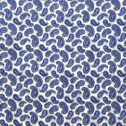 White & Blue Reversible Botanical Floral Handkerchief – Made in Italy