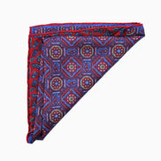 Red & Blue Reversible Geometric Medallion Handkerchief – Made in Italy