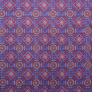 Red & Blue Reversible Geometric Medallion Handkerchief – Made in Italy