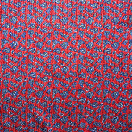 Red & Blue Reversible Geometric Medallion Handkerchief – Made in Italy