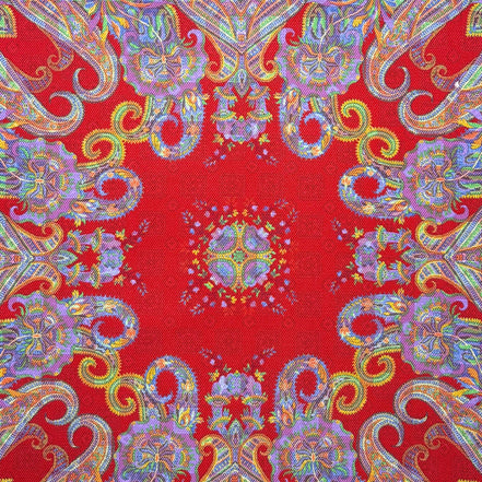 Red Multicolor Reversible Paisley Handkerchief – Made in Italy