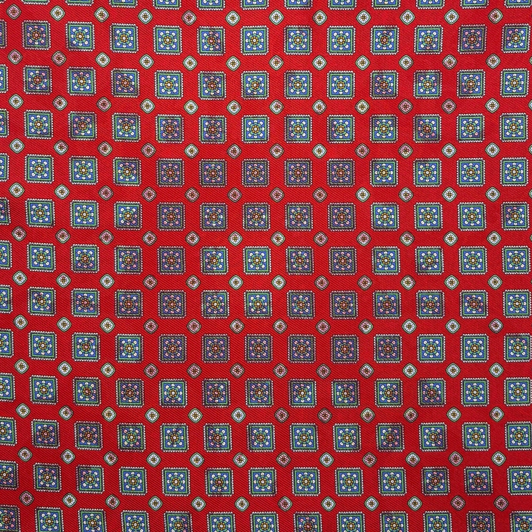 Red Multicolor Reversible Paisley Handkerchief – Made in Italy