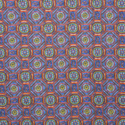 Light Blue Reversible Geometric Medallion Handkerchief – Made in Italy