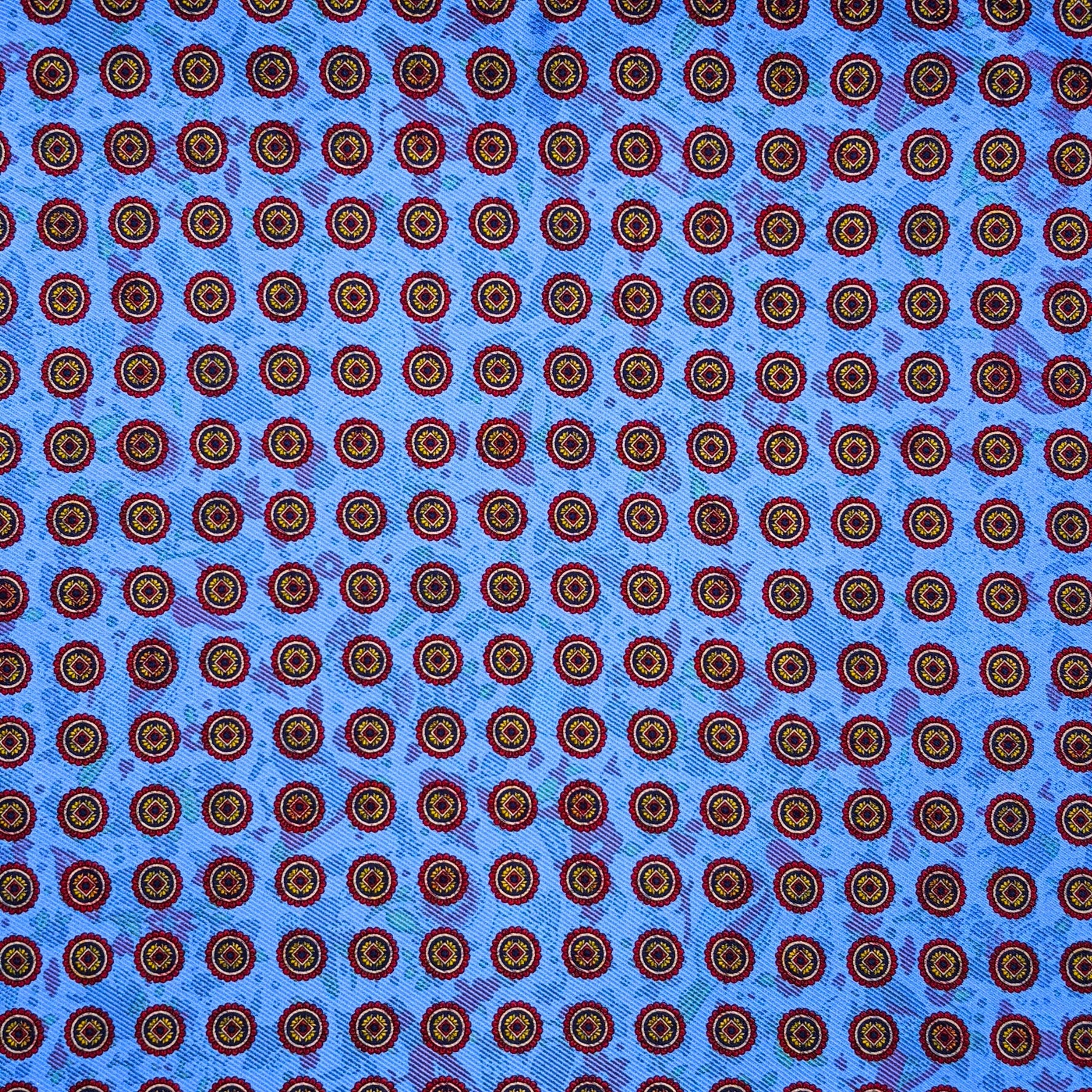 Light Blue Reversible Wildlife & Floral Handkerchief – Made in Italy