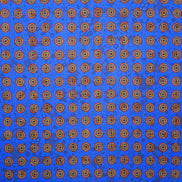 Royal Blue and Orange Reversible Wildlife & Floral Handkerchief – Made in Italy