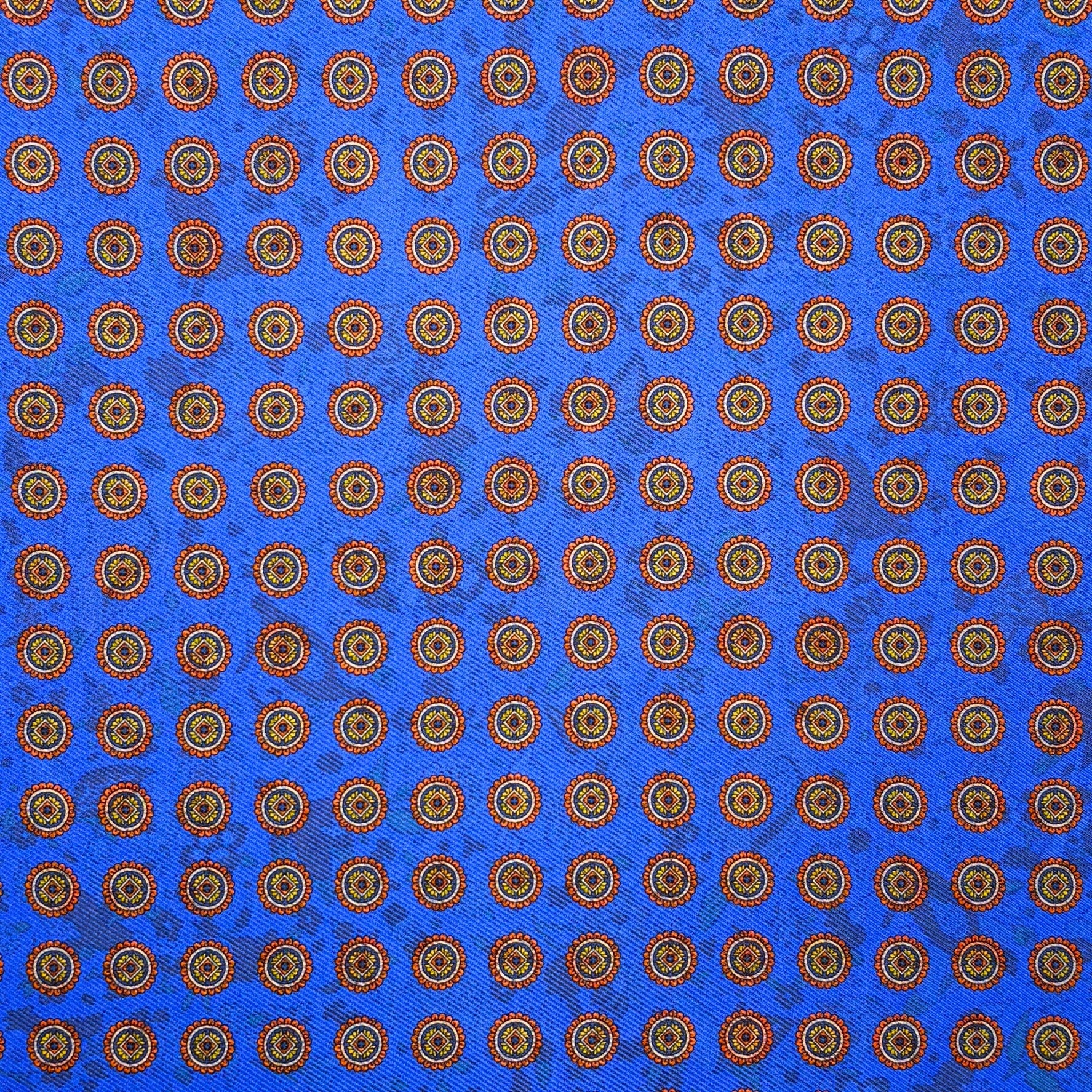 Royal Blue and Orange Reversible Wildlife & Floral Handkerchief – Made in Italy