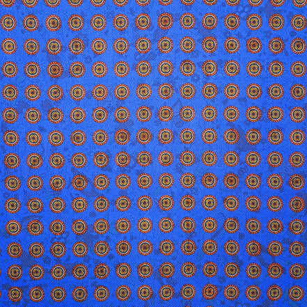 Royal Blue and Orange Reversible Wildlife & Floral Handkerchief – Made in Italy