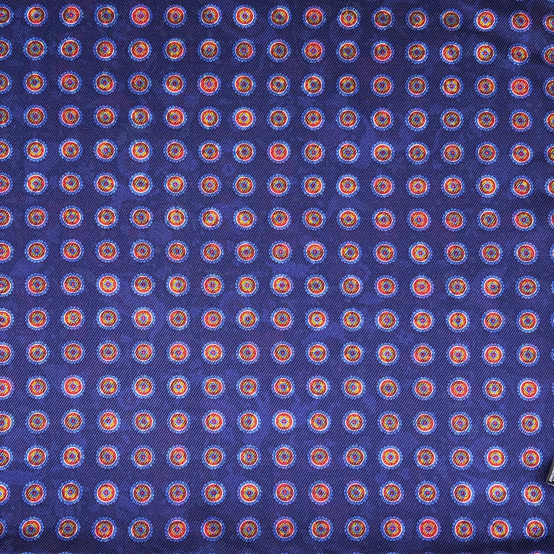 Navy Blue and Red Reversible Wildlife & Floral Handkerchief – Made in Italy