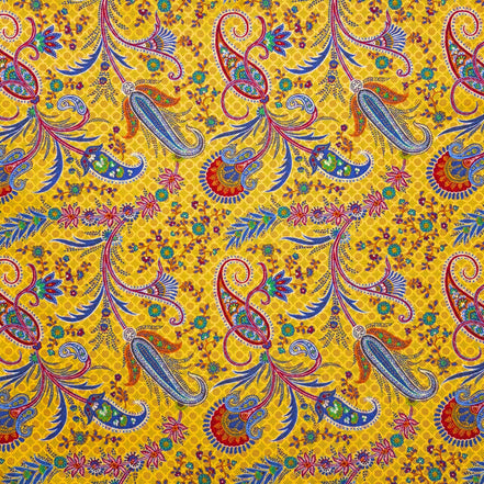 Yellow Reversible Paisley Handkerchief – Made in Italy