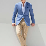 Light Blue Checked Jacket – Made in Italy