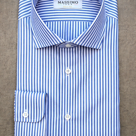 Blue Striped Cotton Shirt – Made in Italy
