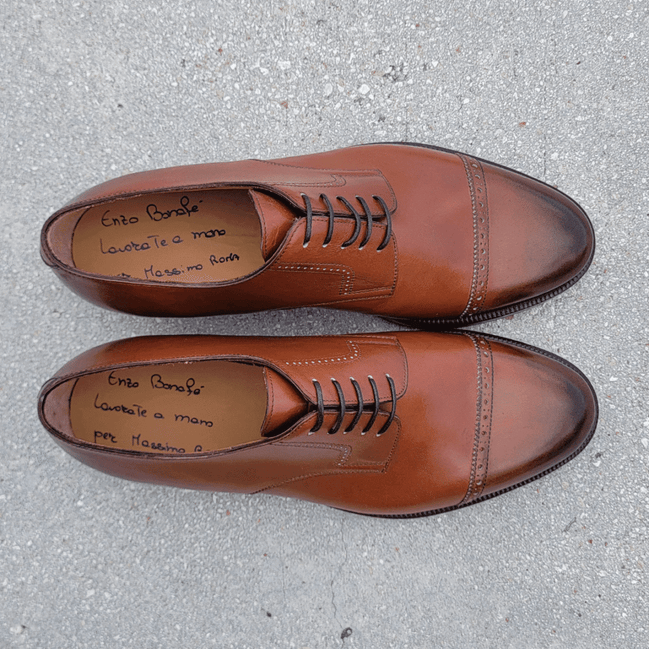 Derby marrón medio con puntera brogue de Bonafè