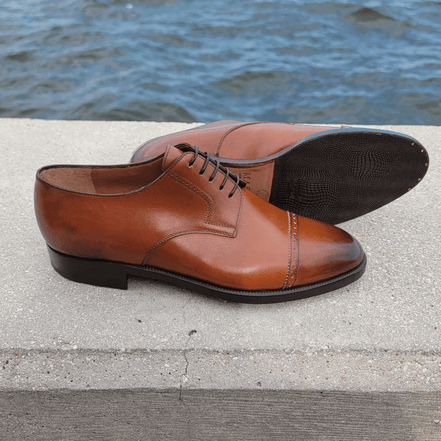 Derby marrón medio con puntera brogue de Bonafè