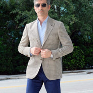 Light Brown Micro Plaid Jacket – Made in Italy
