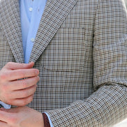 Light Brown Micro Plaid Jacket – Made in Italy