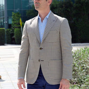 Light Brown Micro Plaid Jacket – Made in Italy