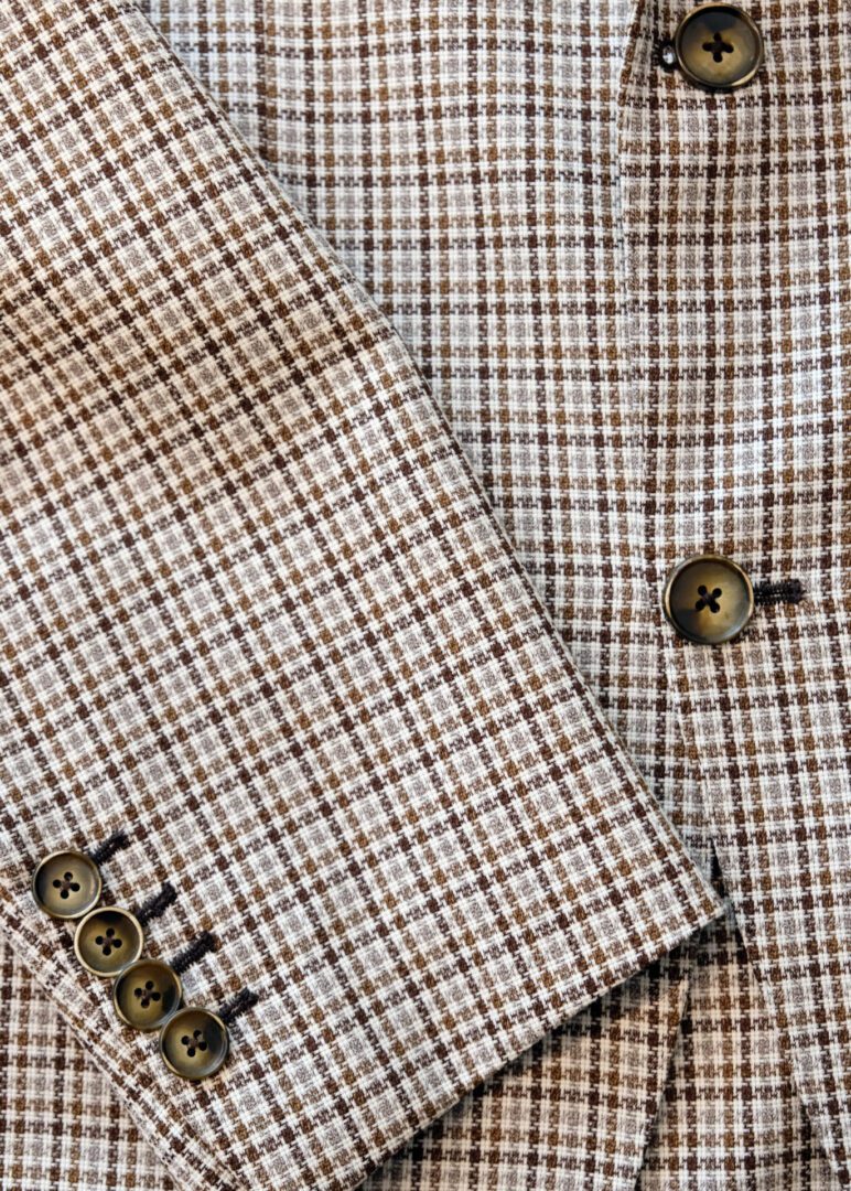 Light Brown Micro Plaid Jacket – Made in Italy