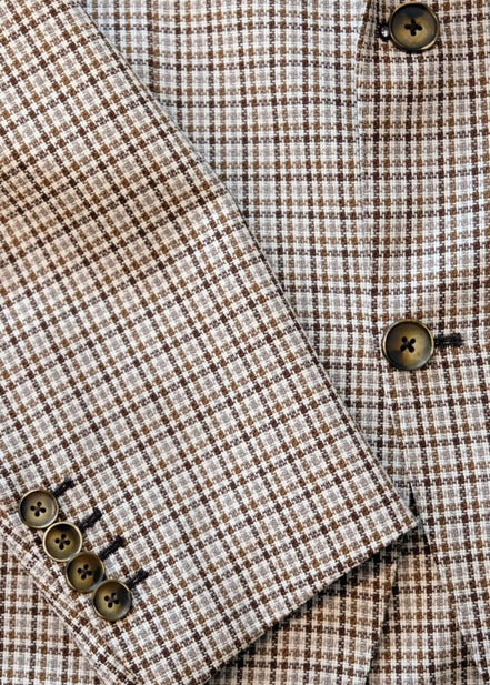 Light Brown Micro Plaid Jacket – Made in Italy