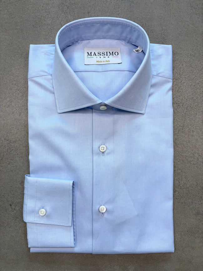 Camisa de algodón azul claro – Fabricada en Italia