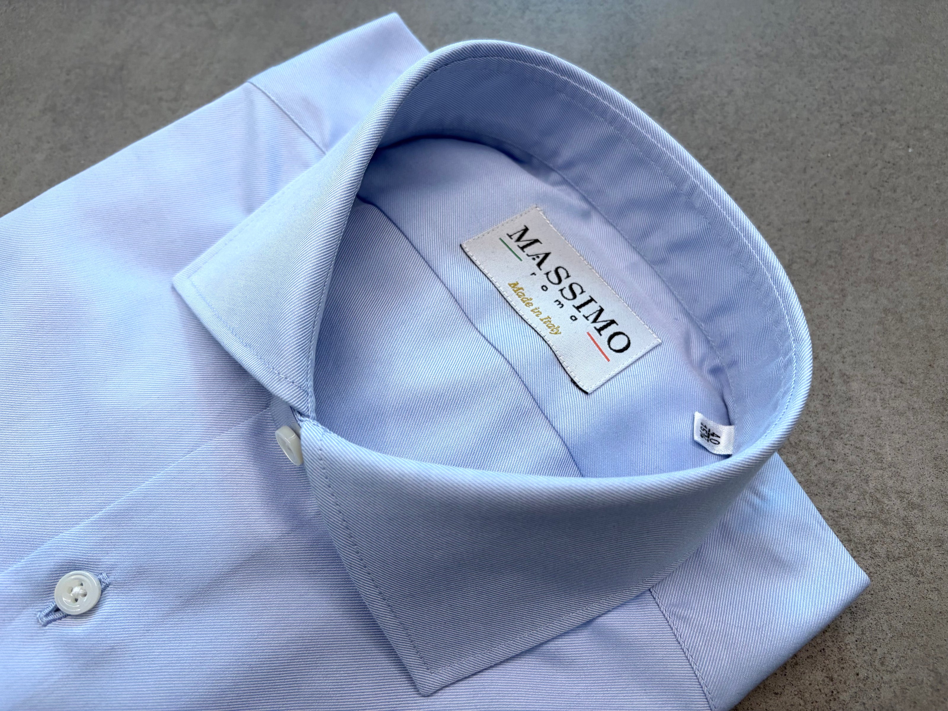 Camisa de algodón azul claro – Fabricada en Italia