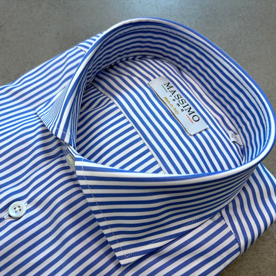 Blue Striped Cotton Shirt – Made in Italy