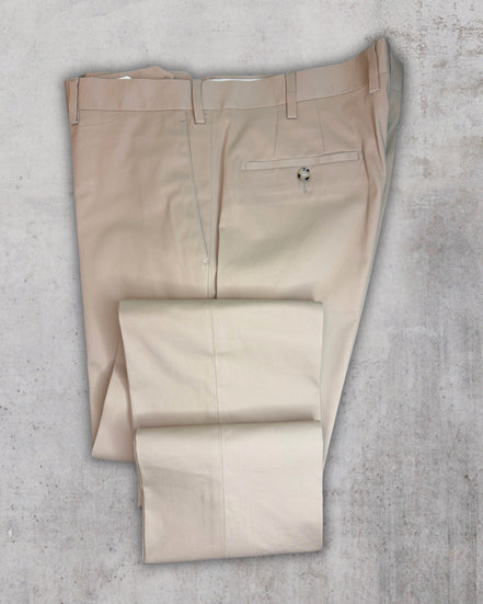 Khaki Stretch Cotton Trousers – Made in Italy