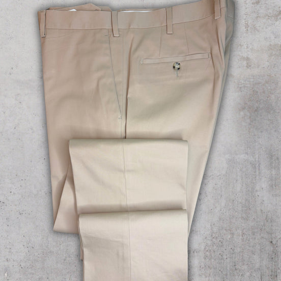 Khaki Stretch Cotton Trousers – Made in Italy
