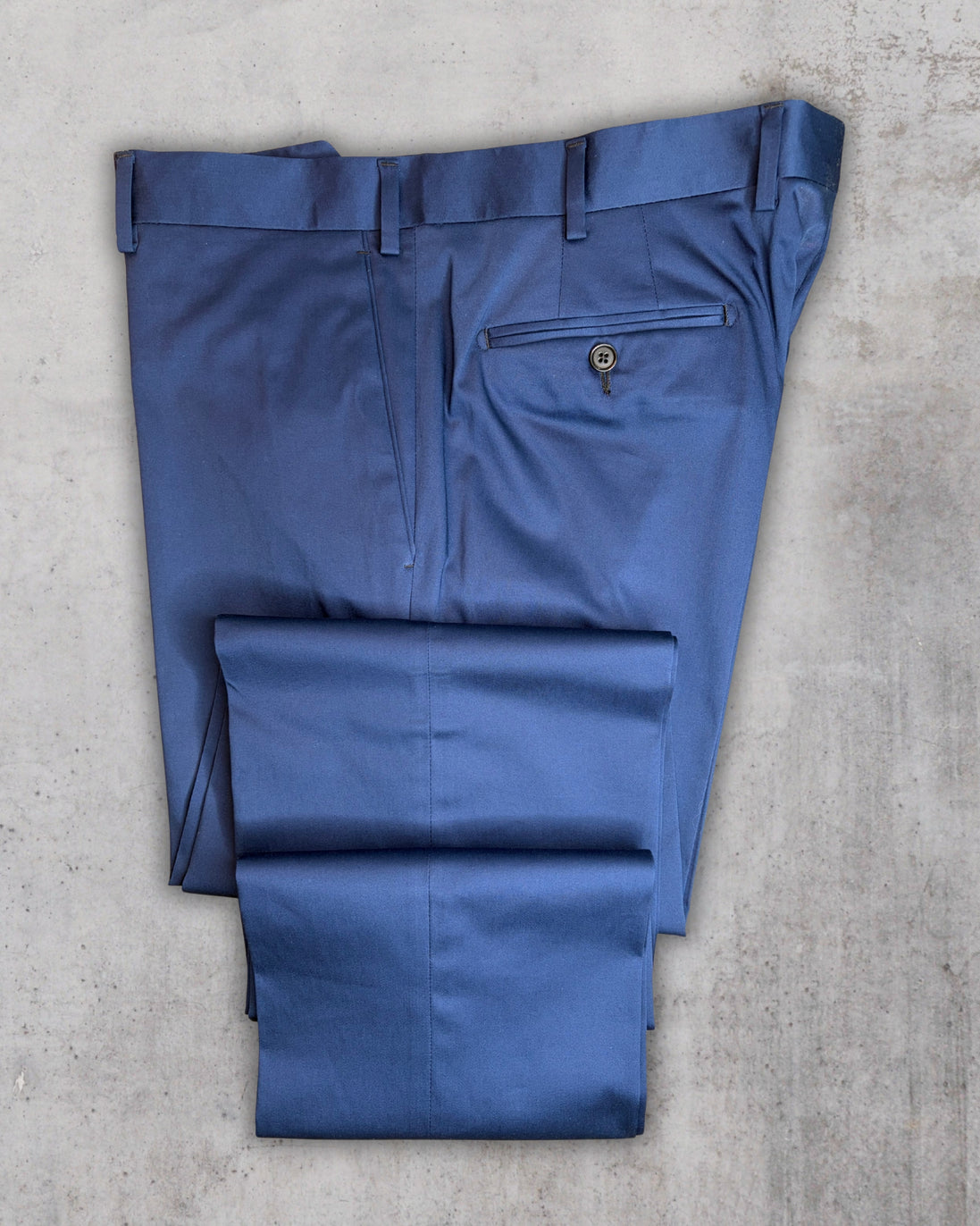 Medium Blue Stretch Cotton Trousers – Made in Italy