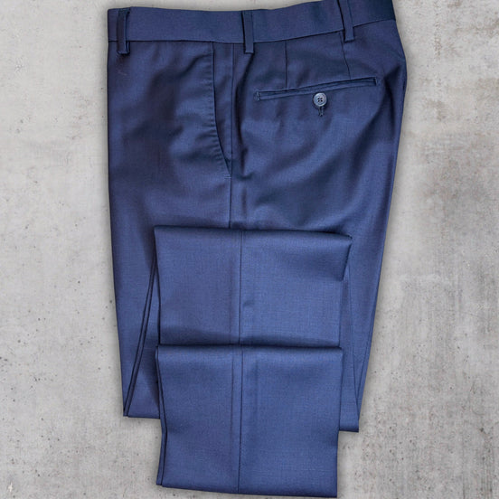 Navy Blue Wool Trousers – Made in Italy